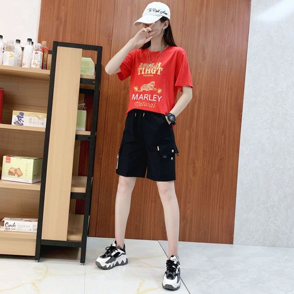 

sports and leisure sports two- casual two-piece suit women's summer 2020 new online red fashion temperament trend korean loose foreign, Gray