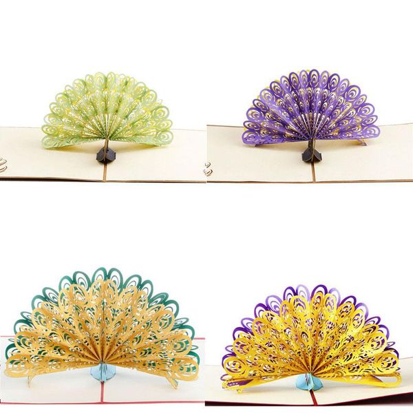 

greeting cards 3d up card peacock birthday easter anniversary mother's day thanks e56e