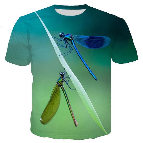 

new cool dragonfly 3d print shirts oversized harajuku aesthetic men clothing