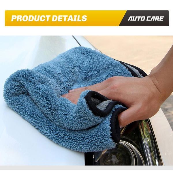 

1pc 800gsm 45x38cm microfiber car cleaning cloth super thick plush microfibre detailing wax polishing towel qylvtl