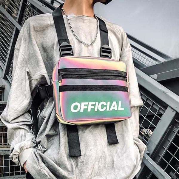 

women trendy chest rig bags 2020 new reflective vest hip hop streetwear chest bag lady waist bags men tactical pack female