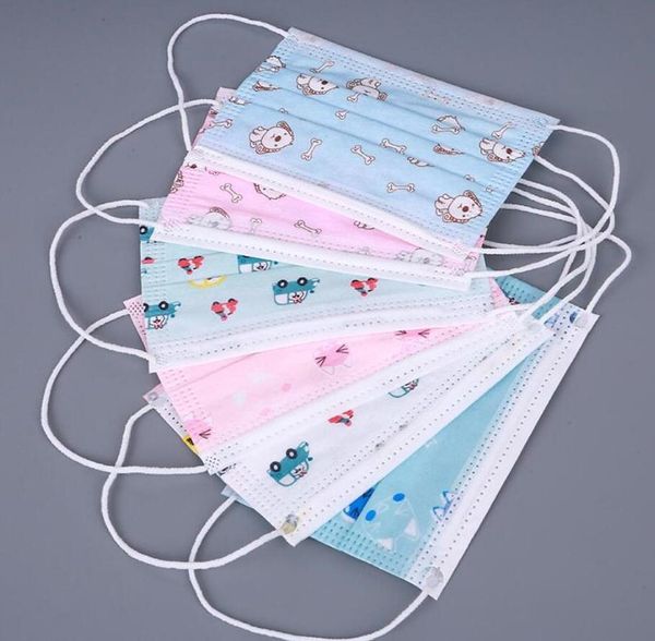 

child kids respirator disposable cartoon boys girls non-woven mouth mask anti pollution breathable print face masks for kids fast
