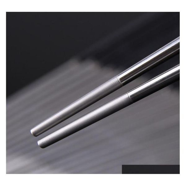 

304 stainless steel chopsticks with black slip-resistant cover, durable metal chopstick restaurant sqcnoj ppshop01