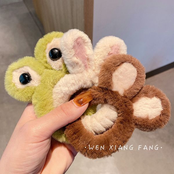 

frog plush rope sweet girl heart rabbit ear headrope korean cartoon selling cute hair ring headdress leather band