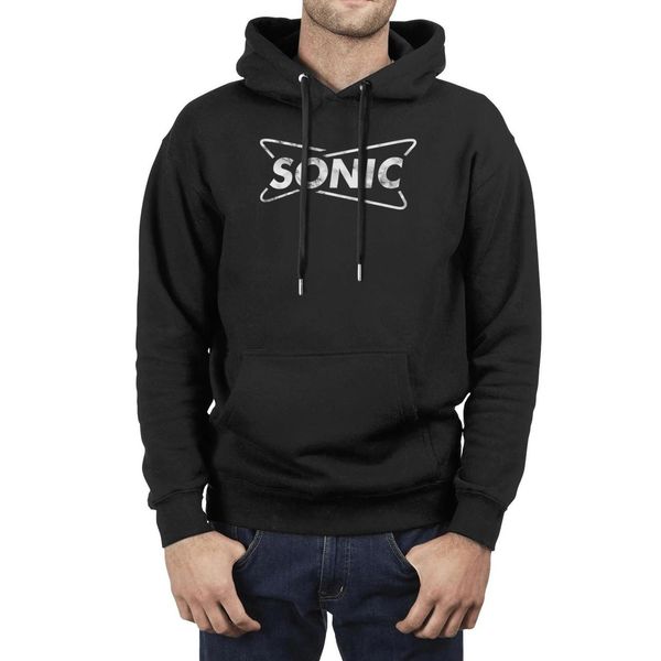 

sonic drive in america white marble fashionable mens fleece hooded sweater printing fun cute long sleeve hoodie menu flash gold gay pink, Black