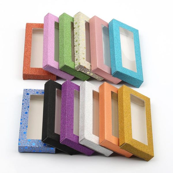 

false eyelashes wholesale 50pcs packing box for eyelash blank package multicolor paper diyflash makeup