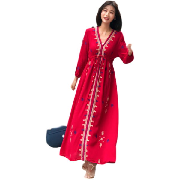 

casual dresses summer dress vestidos korean oln cotton and chiffon large size seaside holiday beach bohemian long for female women, Black;gray