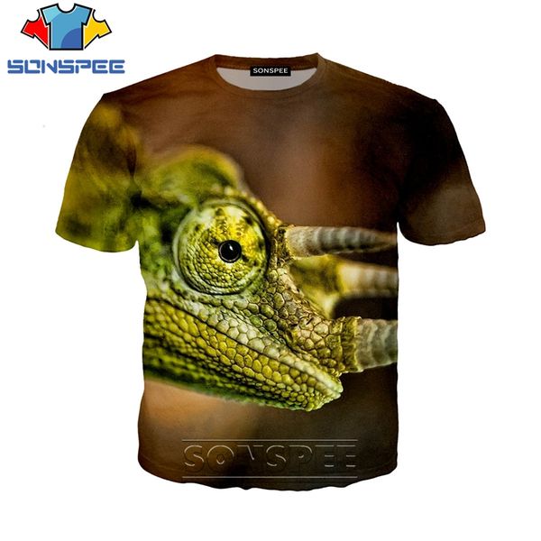 

new cool chameleon 3d print shirts harajuku aesthetic graphic men clothing