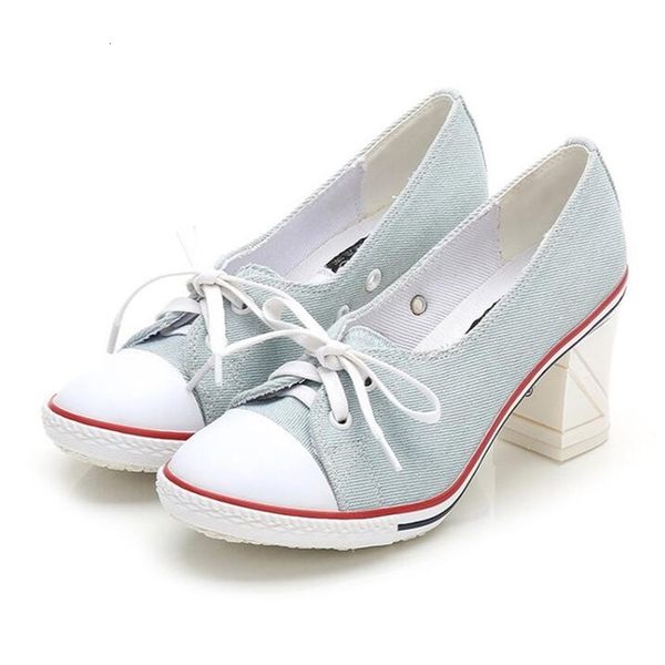 

2021 new women lona denim eight inches of leap fashion lace-up foot round bombs sweet style faculty student shoes 34-41 ipx8, Black