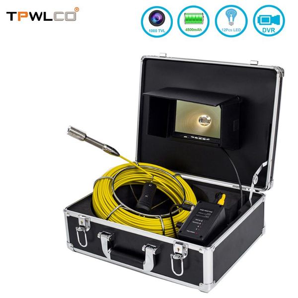 

20m fiberglass cable drain pipe inspection camera equipment with 23mm camera head 12pcs led lights sewer industrial endoscope