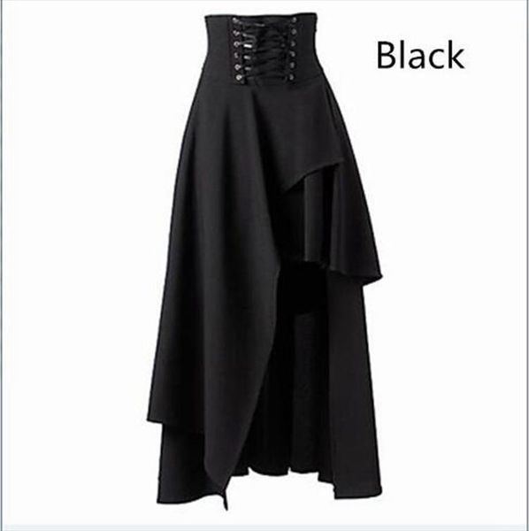 

s 2xl women steampunk vintage rockabilly vintage clothing party lolita skirt gypsy hippie skirt costume medieval steampunk skirt, Black