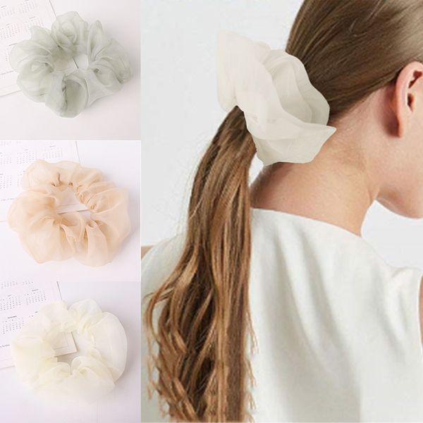 

fashion chiffon scrunchies bobble solid color sports elastic dance headband rope women hair band ring scrunchie ponytail
