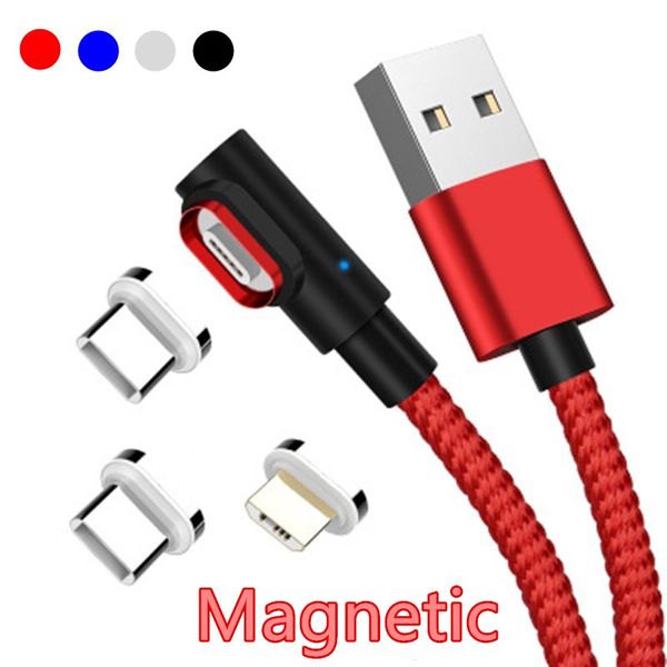 

90 degree magnetic micro usb cable type c fast charge data cable for microusb magnet android charger charging l-line.