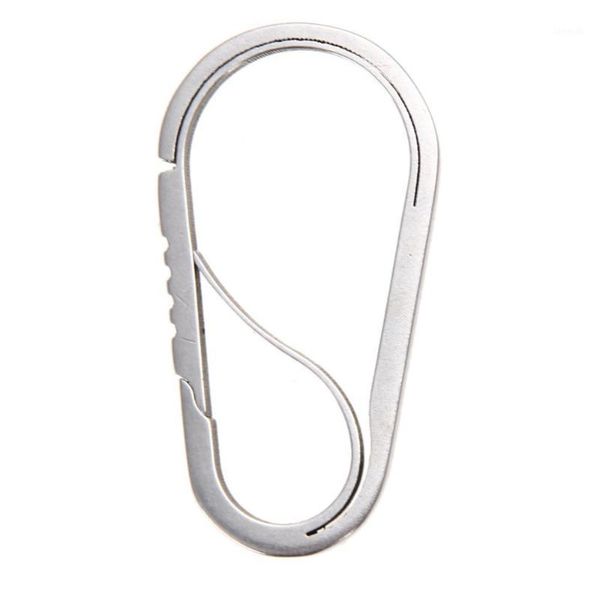 Gadgets ao ar livre por atacado-polido de aço inoxidável chaveiro anel carabiner gancho fivela anti-roubo clipe keychain garrafa abridor acampamento equipamento