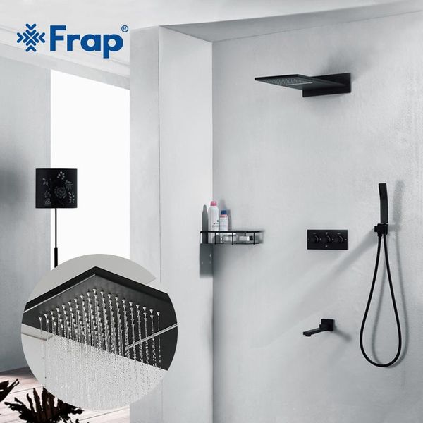 

черный хром головка скрытого wall латунь смеситель frap массаж водопад душ набор ванные конной смеситель bbywim hotclipper