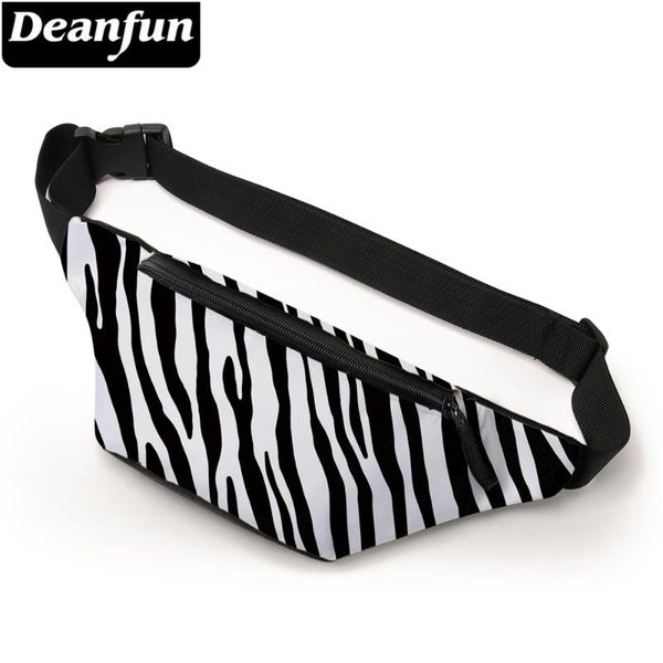 

deanfun fanny pack zebra stripe printing elastic bum bag women portable waist bag 18090