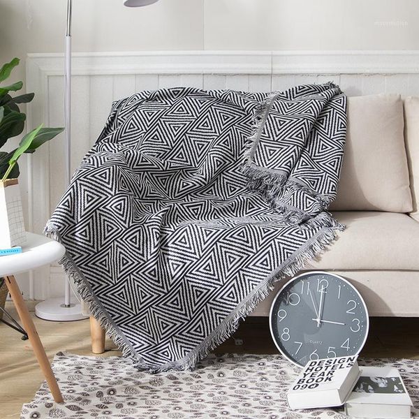 

european style geometry throw blanket sofa cobertor hanging tapestry for sofa bed plane travel leisure blankets with tassels1