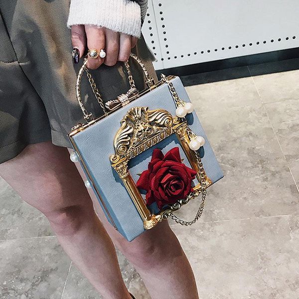 

selling women shoulder bag rose detachable metal chain crossbody bag handbag for shopping -b5