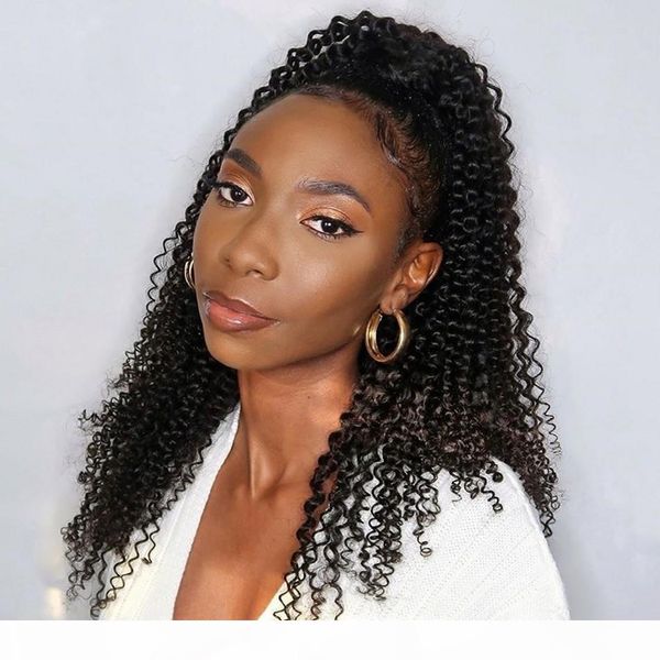 

u part wigs malaysian kinky curly wigs natural color 130% density human hair glueless wig for women, Black;brown