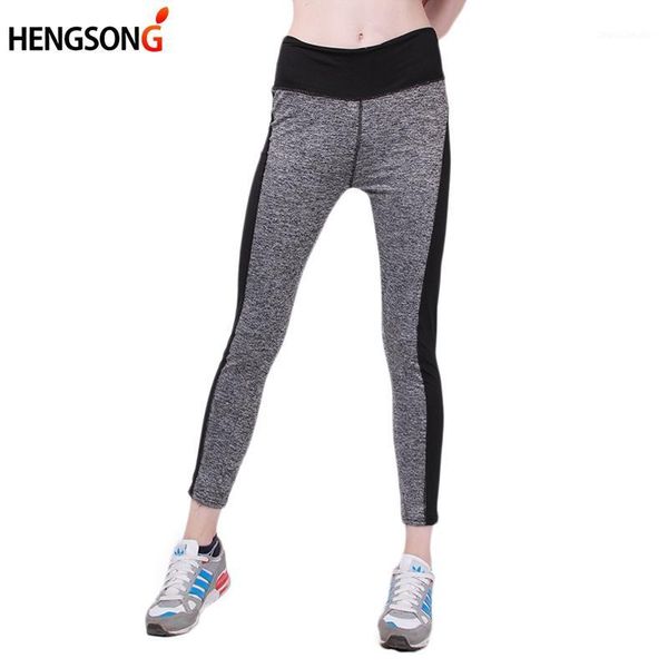 

running pants hengsong 2021 women fitness athletic push-up elastic tights leggings girls patchwork sportwear trousers female1, Black;blue