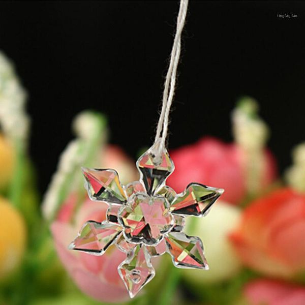 

christmas decorations 20pcs / pack snowflake shape clear crystal acrylic diy decorative craft decoration1