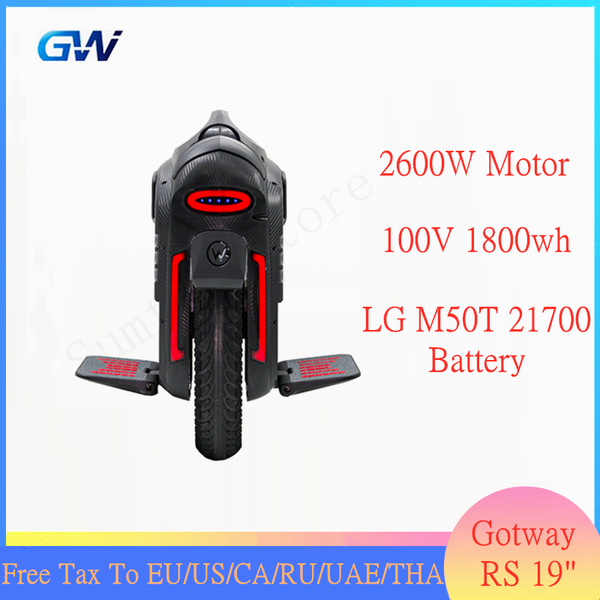 

2020 original gotway rs 19" 19 inch one wheel unicycle 2600w motor self balancing scooter 100v 1800wh unicycles