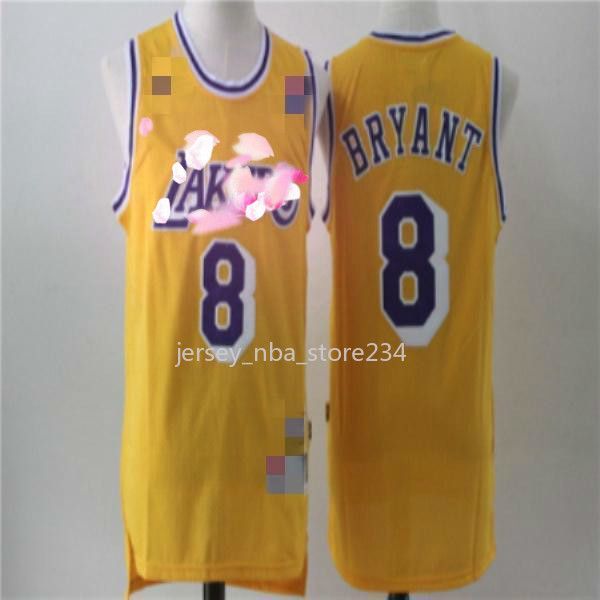 

mens los angeles lakers 24 bryant 8 bryant yellow purple white black basketball shorts basketball jerse, Black;red