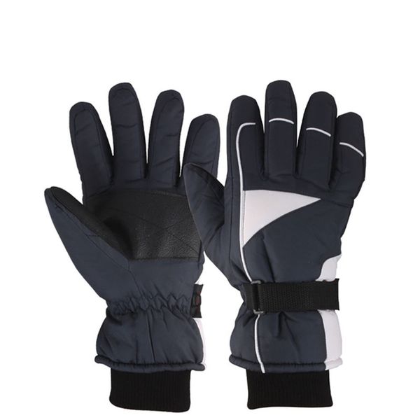 

antiskid half suede rocking warm fleece gloves thickened winter men and women skiing, cycling and outdoor sports, Blue;gray
