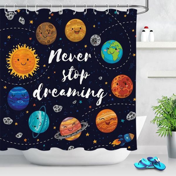 

shower curtains kid bathroom fabric home decoration lovely cartoon planet bath screen waterproof bathing bathtub decor