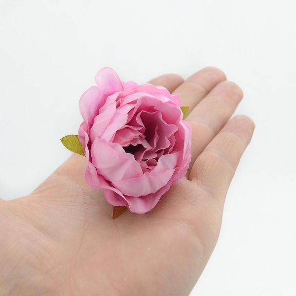 

10 pieces 5cm artificial peony flower head for wedding decoration diy decorative wreath fake european fall vivid silk sqculm