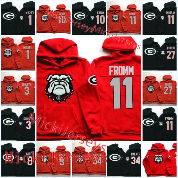 

georgia bulldogs todd gurley ii hoodie 27 nick chubb 1 sony michel 34 herchel walker 11 jake fromm 7 dandre swift georgia bulldogs hoodie, Black