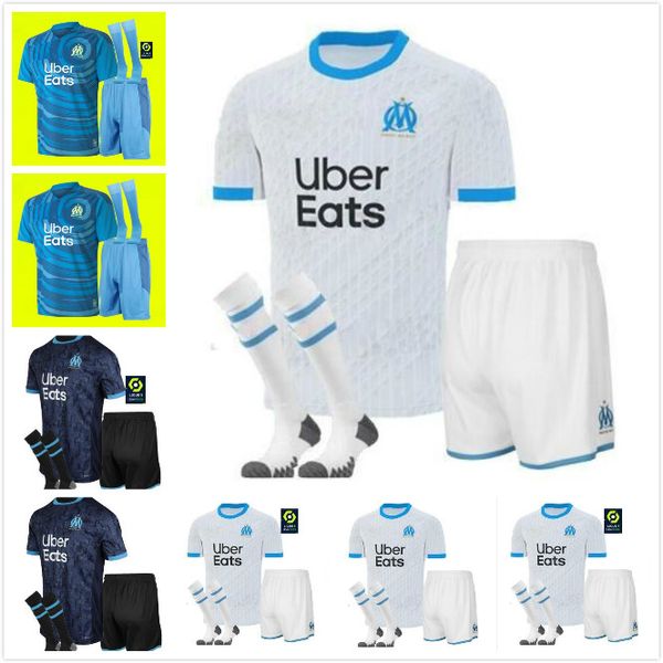 

20 21 olympique de marseille soccer jersey om 2020 2021 maillot de foot 120th payet thauvin benedetto men kids kit maillots football shirt, Black