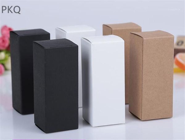 

50pcs 6 sizes black kraft paper box for essential oil perfume bottle 10ml/15ml/20ml/30ml/50ml/100ml lipstick packaging white box1
