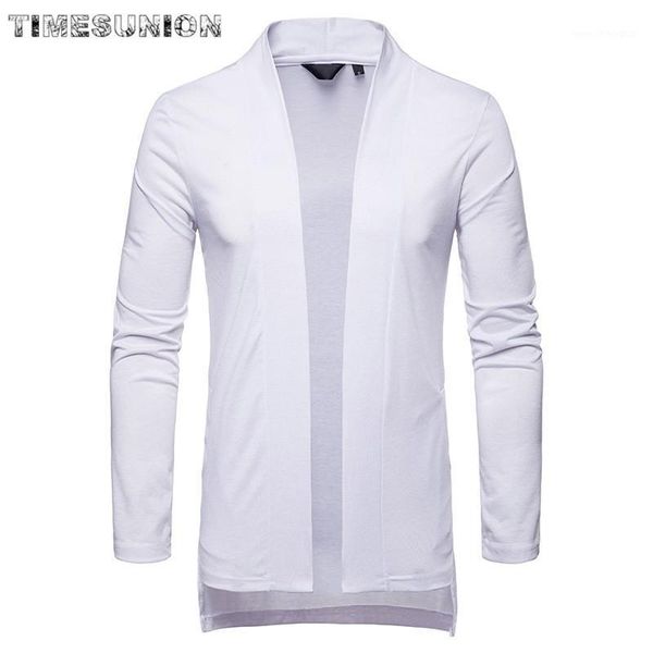 

men's sweaters male thin coat 2021 spring solid color men's irregular knit cardigan fashion long sweater overcoat1, White;black