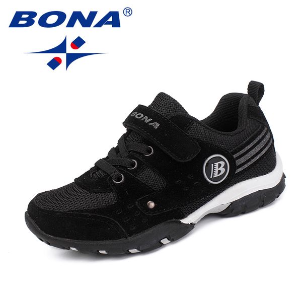 

style arrival classics bona children casual hook new & loop girls sneakers mesh boys comfort shoes ing, Black;red