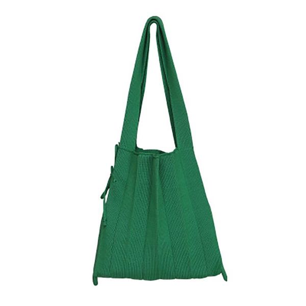 

selling women lady knitting drawstring handbag solid color for mobile phone keys money -b5