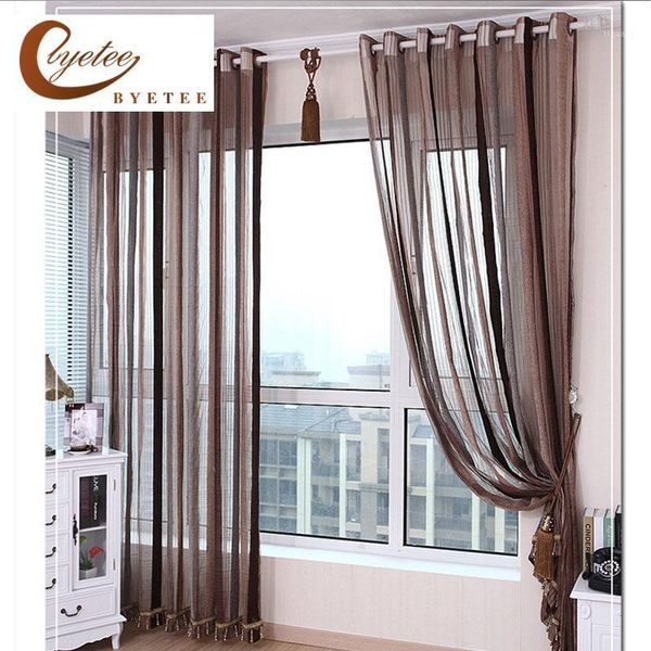 

{byetee} european design strip chenille window curtain for living room kitchen drapes kitchen tulle sheer for door yarn1