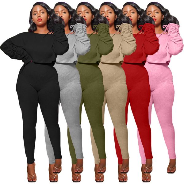 

solid color women two piece pants sets loose fashion casual stacked woman designers clothes 2020 female clothing, White