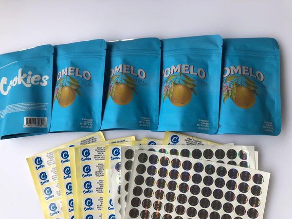 

3.5g california packaging bags hologram stickers mylar back cookies edibles pomelo bags blue label and bbycu bdebaby