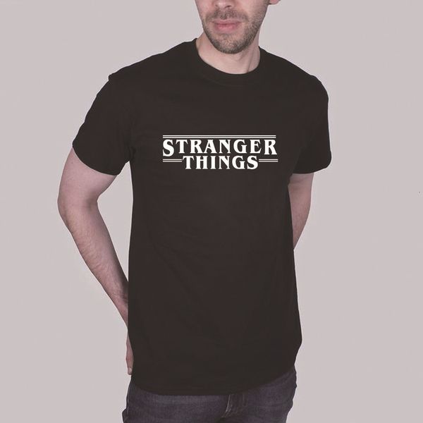 

2020 winter's new large men's clothing stranger printed round neck loose short sleeve t-shirt for men and women, White;black