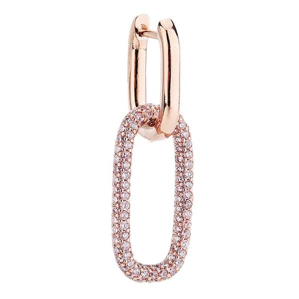 

fashion retro earring chain shape rhinestone single hoop earring jewellery rose gold, Golden;silver
