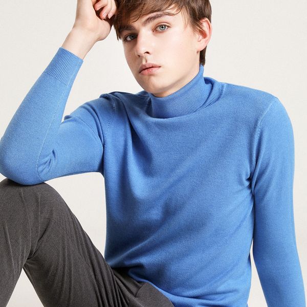 

2019 winter new cashmere sweater men's winter thick turtleneck sweater young men's large size, White;black