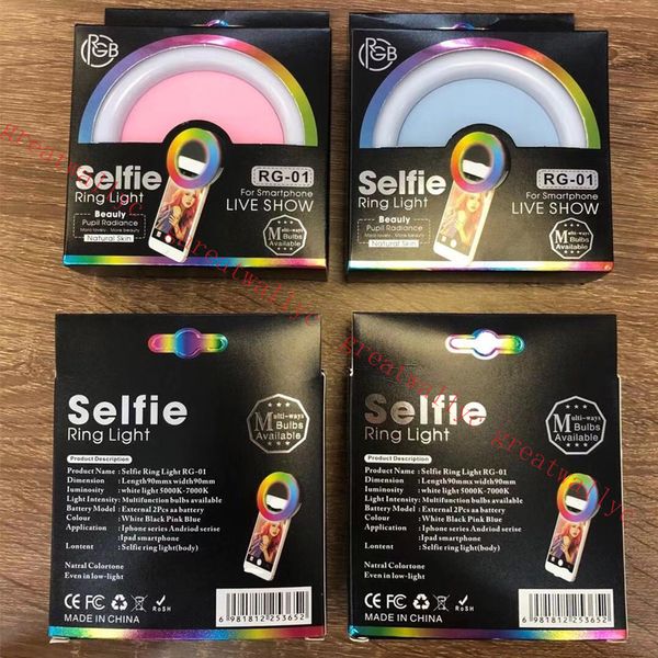 RGB LED Fill Light Dimmable Color Phone Selfie Ring Lamp Photo per il trucco YouTube Video Live Aro de Luz Para Celular