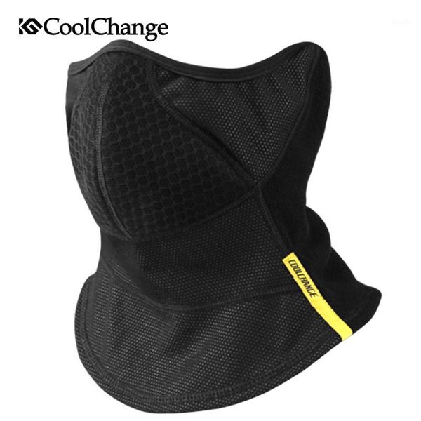 

coolchange bicycle winter outdoor sports wind cycling face mask elastic neck warm snowboard bike face half mask scarf men women1, Black