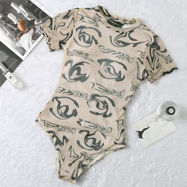 

short sleeve sunscreen one-piece swimsuit fashion trendy mesh conservative sexy, White;black