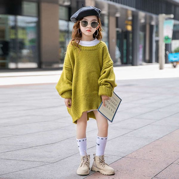 

mycos sweater 2019 new middle school kids' loose and warm t-shirt girls' trendy children's wear, Blue