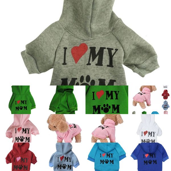 

pet clothes puppy winter hoodie sweater coat warm sweatshirt love my mom printed dog shirt 8 colors 5 nmpp3
