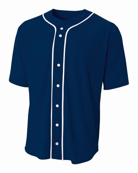 

88946 blank custom baseball jersey men women size s-3xl white button down pullover, Blue;black