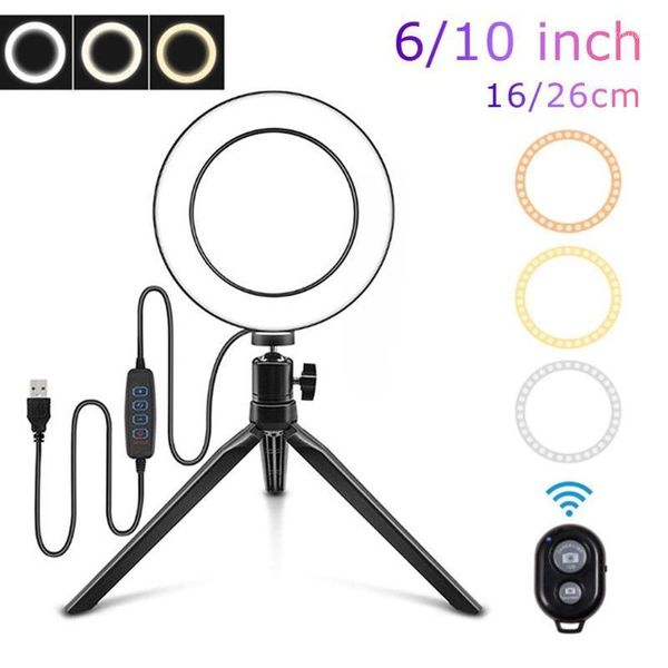 

flash heads 26cm ring light with stand 16cm led camera selfie for beauty video makeup live streaming mobilephone lamp1