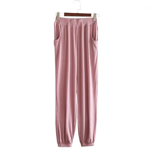 

new indoor casual sleep bottoms women summer cozy modal anti-mosquito pajamas pants women home trousers1, Black;red